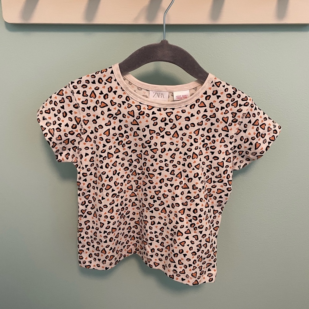 Zara Heart Cheetah Print Top